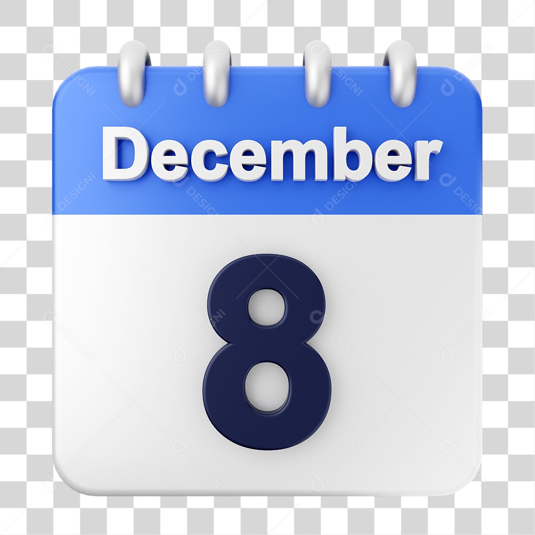 Calendário 8 de Dezembro PNG Transparente
