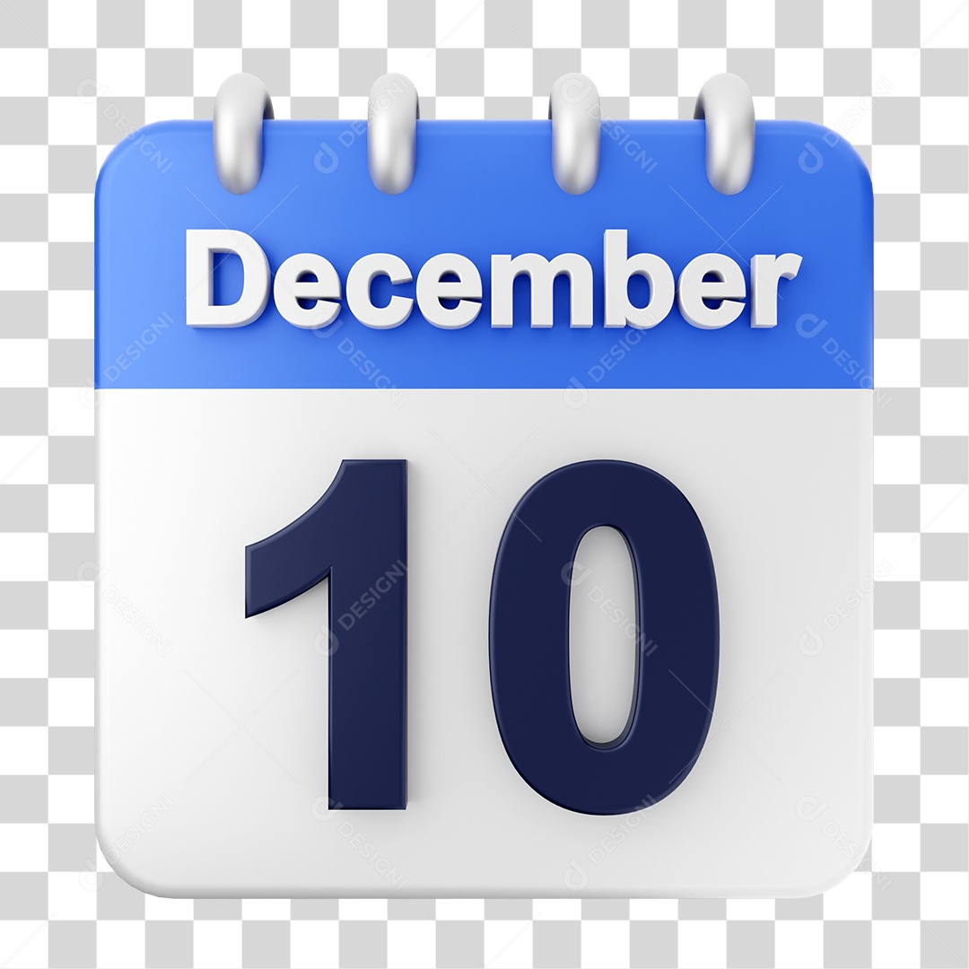 Calendário 10 de Dezembro PNG Transparente