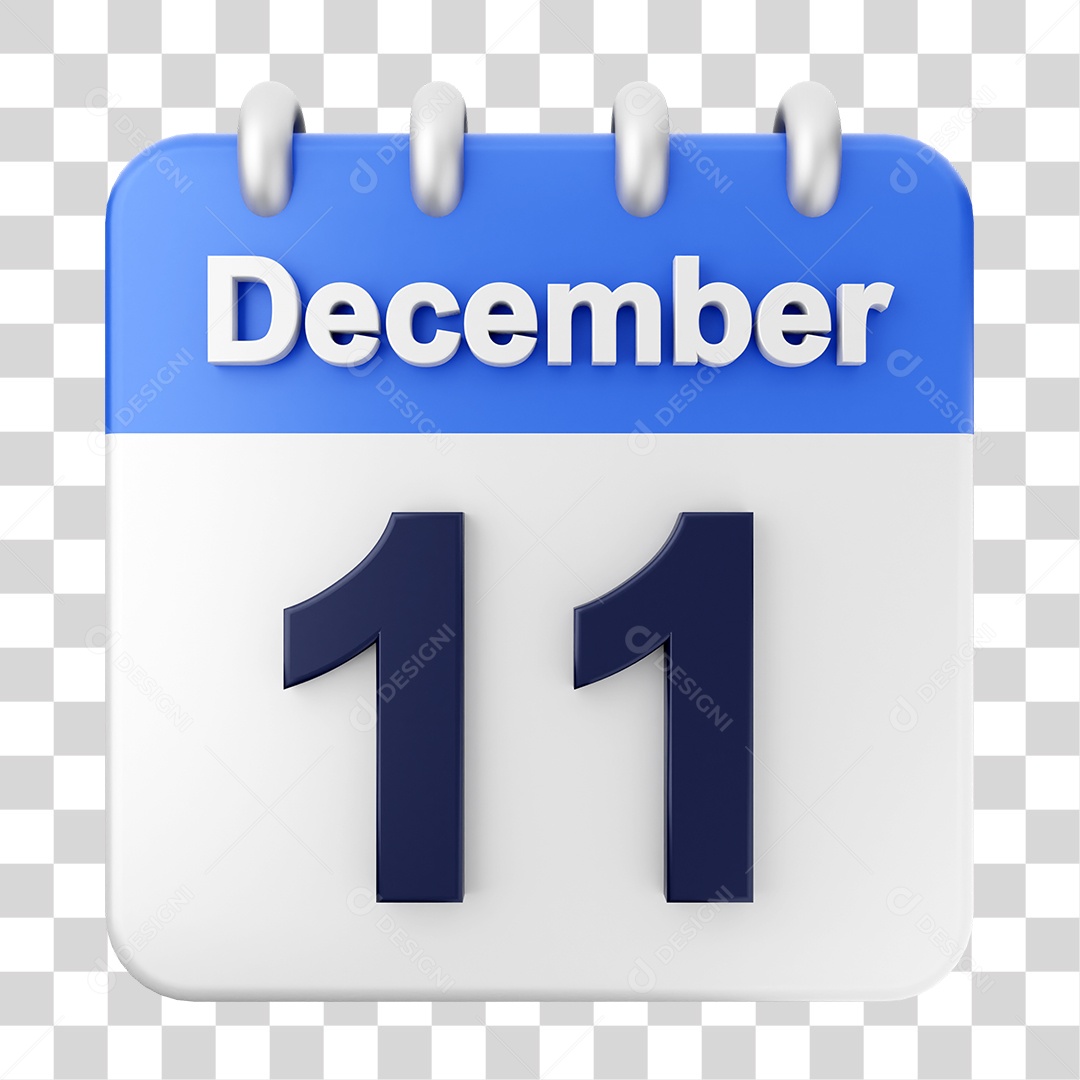 Calendário 11 de Dezembro PNG Transparente