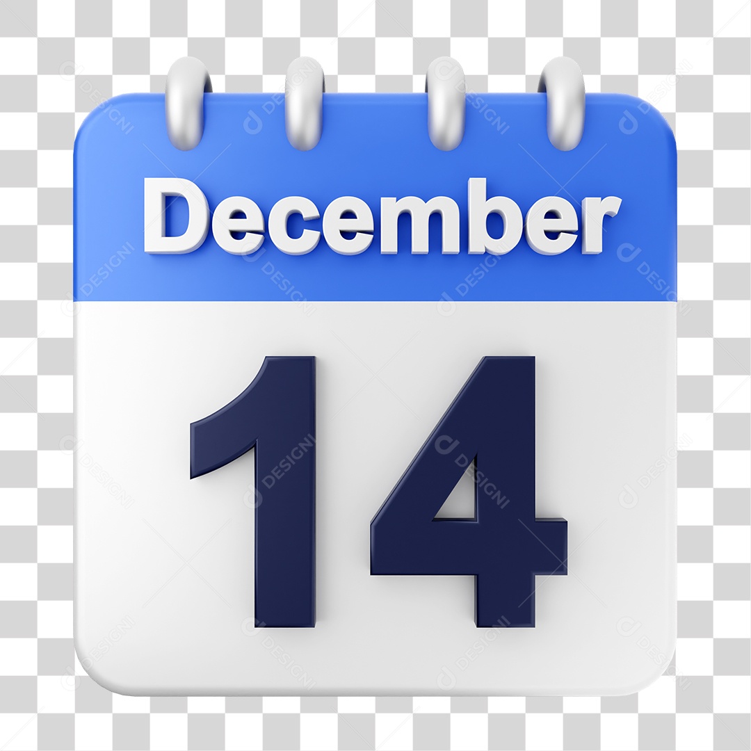 Calendário 14 de Dezembro PNG Transparente