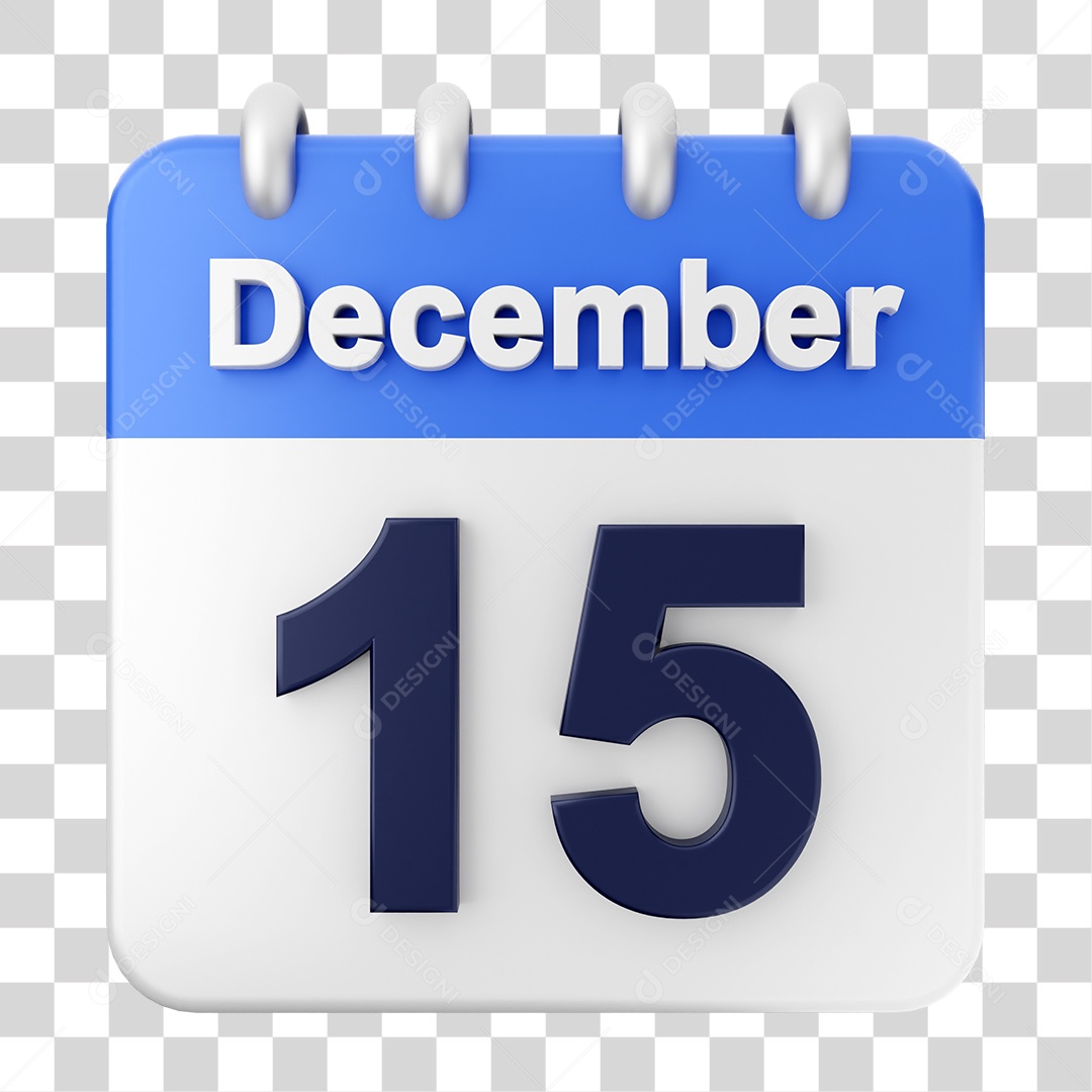 Calendário 15 de Dezembro PNG Transparente