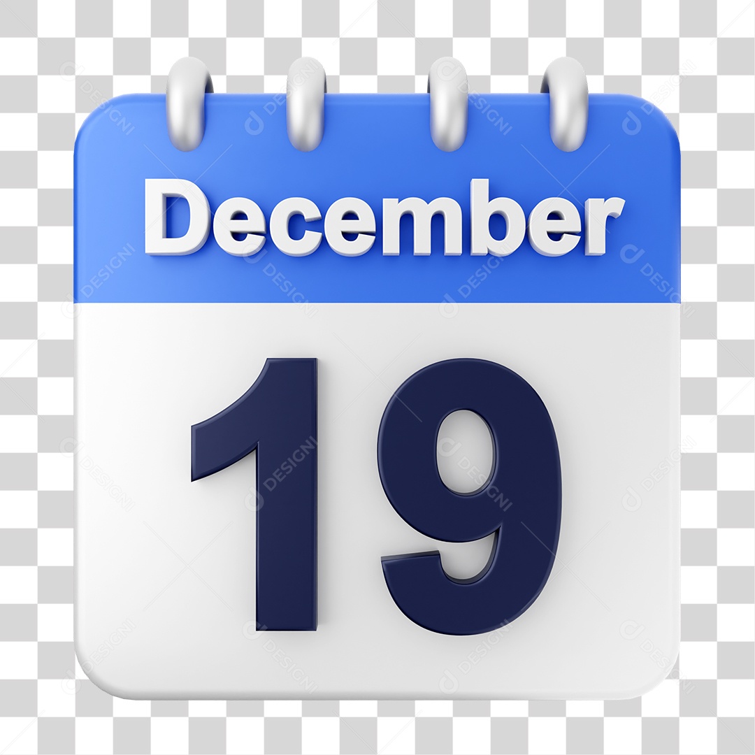 Calendário 19 de Dezembro PNG Transparente
