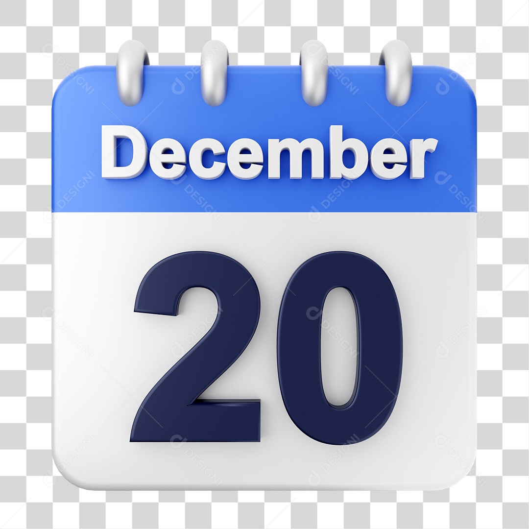 Calendário 20 de Dezembro PNG Transparente