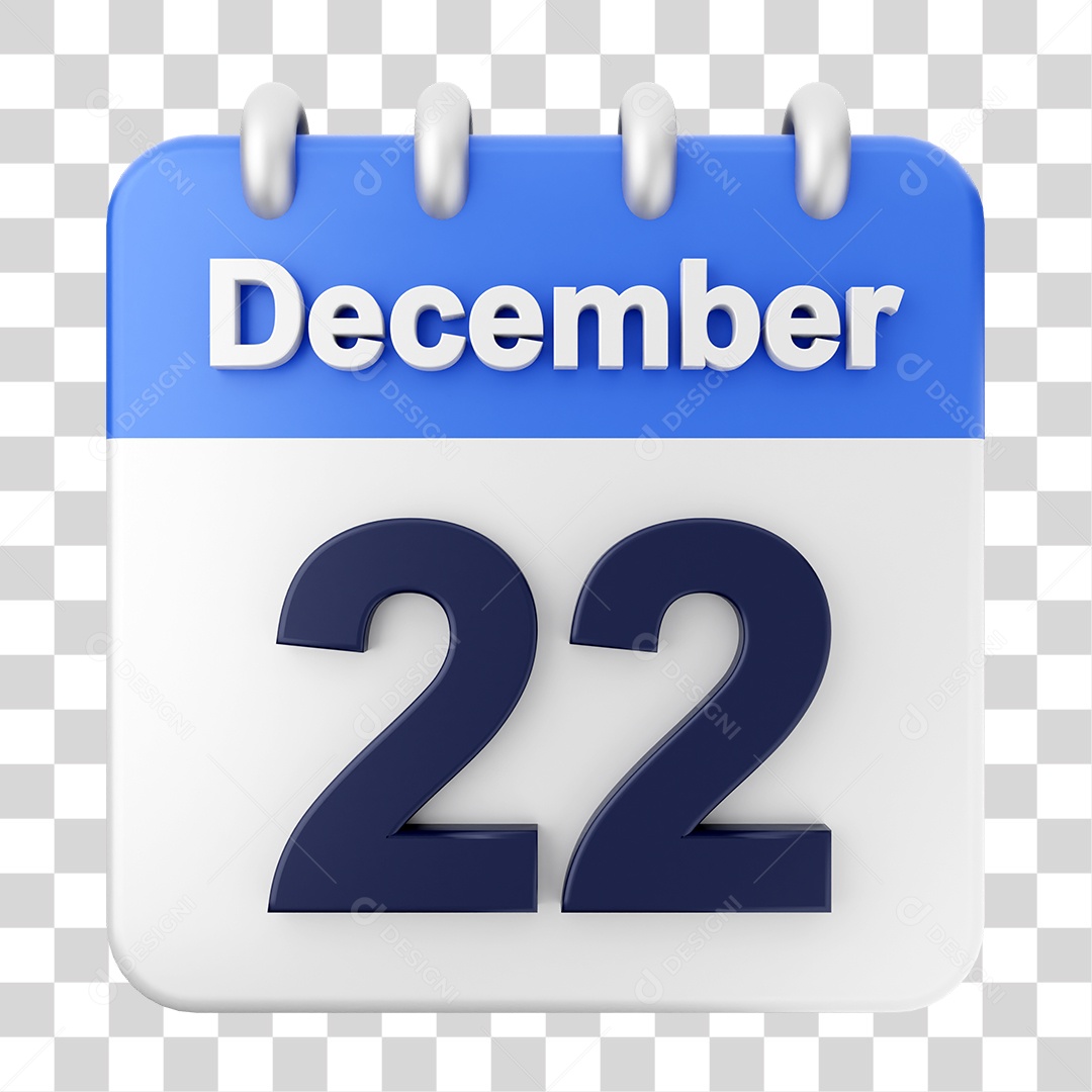 Calendário 22 de Dezembro PNG Transparente