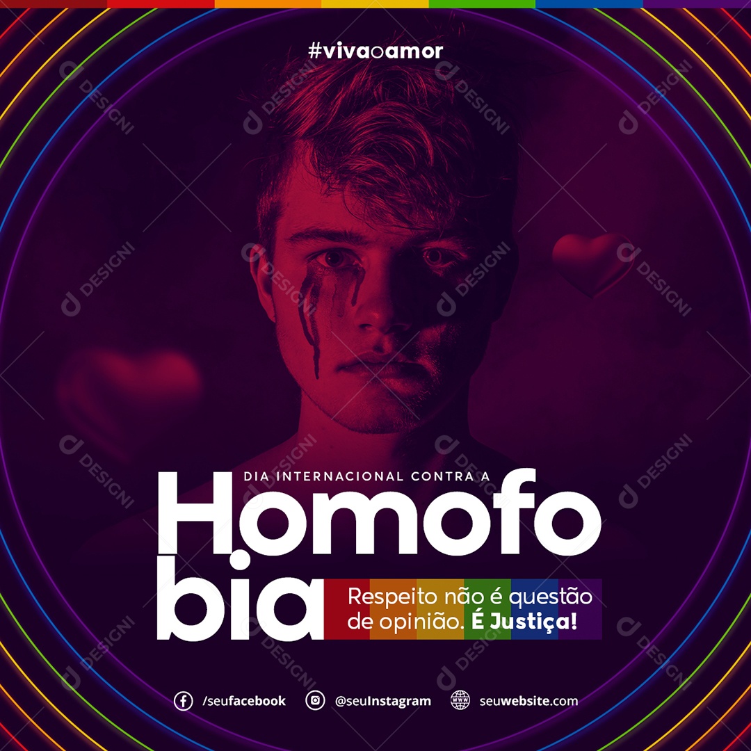 17 De Maio Dia Internacional Contra A Homofobia Social Media PSD Editável