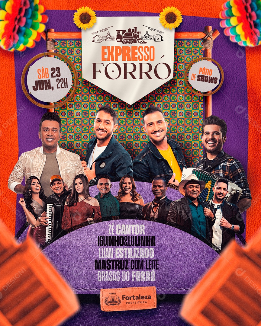 Story Show Forró Expresso Flyer Social Media PSD Editável