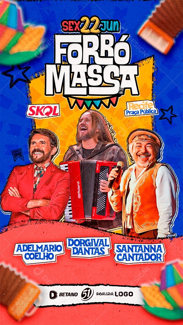 Story Show Forró Massa Flyer Social Media PSD Editável