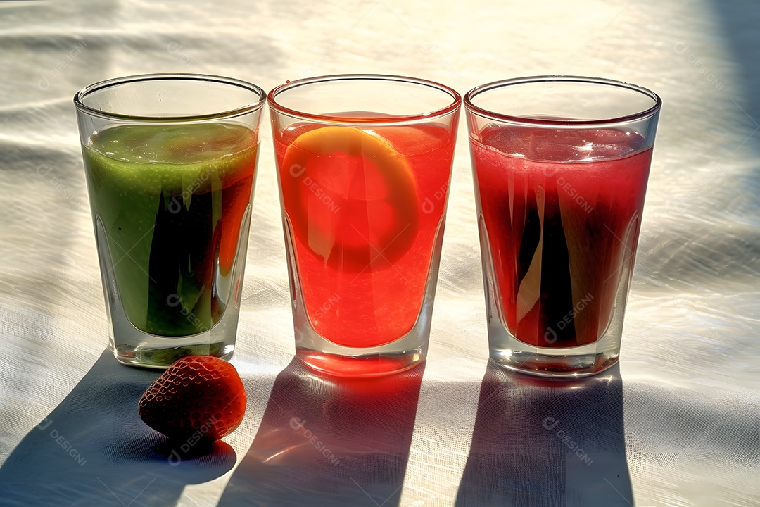 Copos De Suco De Frutas