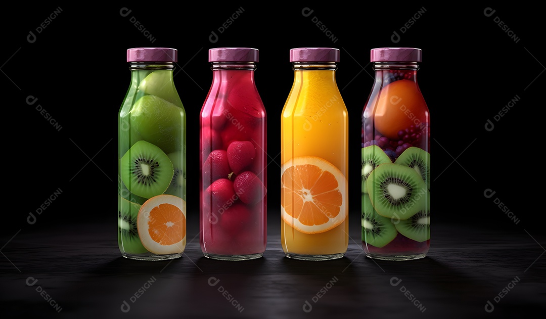 Garrafas De Suco De Frutas
