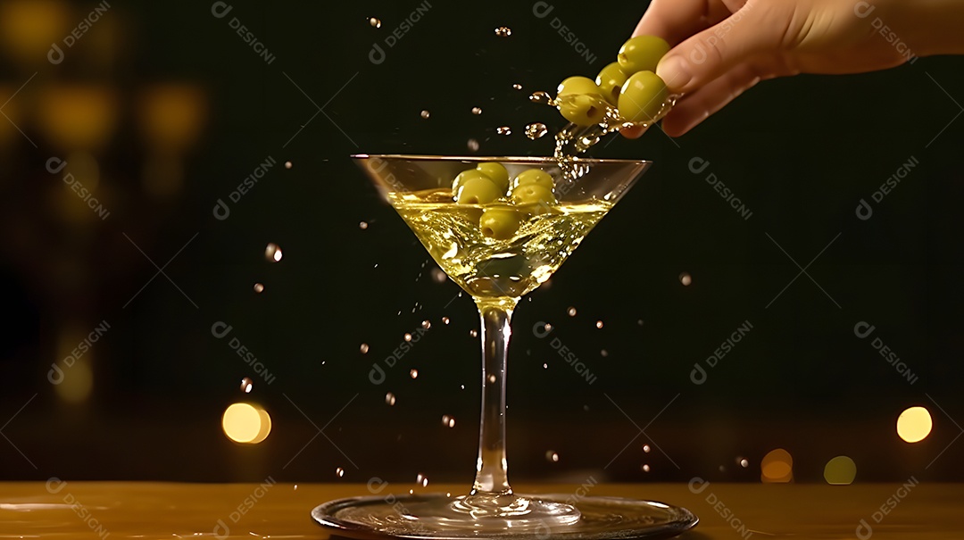 Taça De Drink Sobre Balcão