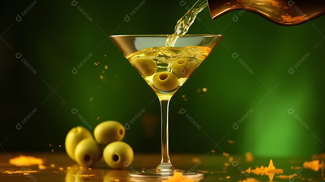 Taça De Drink Sobre Balcão