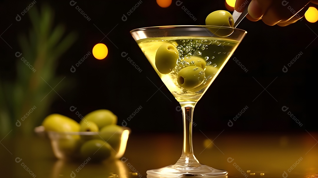 Taça De Drink Sobre Balcão