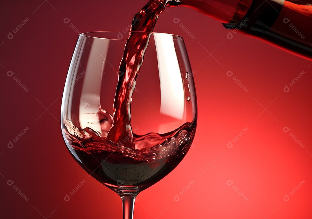 Taça Com Vinho Em Fundo Isolado