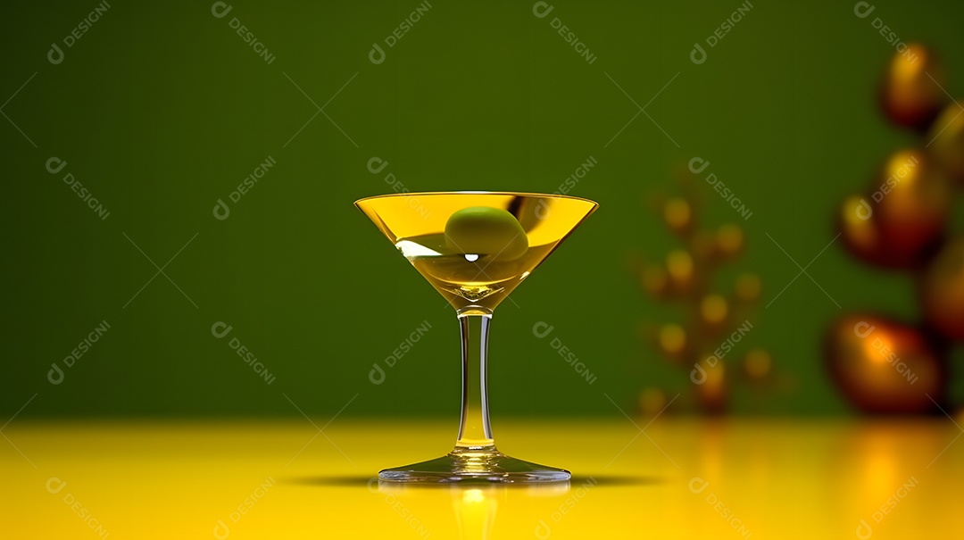 Taça De Drink Sobre Balcão