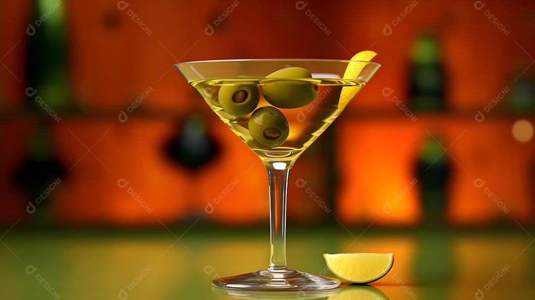 Taça De Drink Sobre Balcão