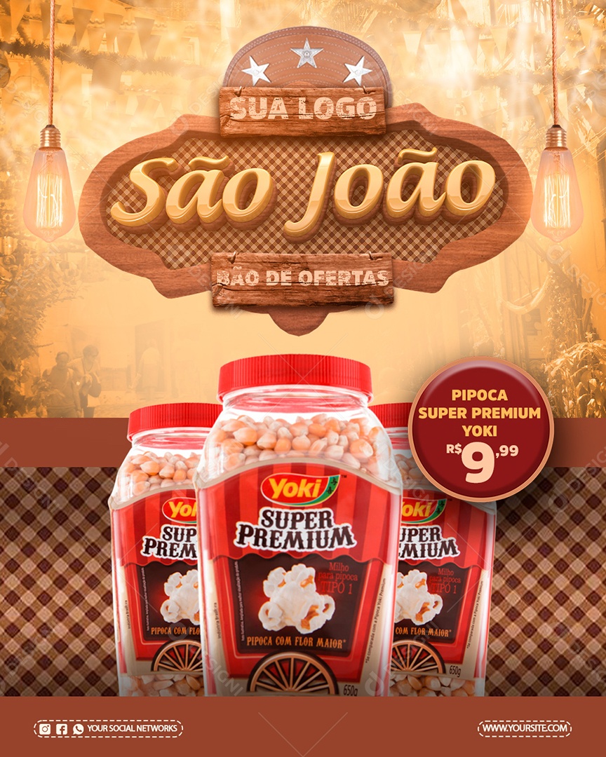 Story São João Bão De Ofertas Social Media PSD Editável