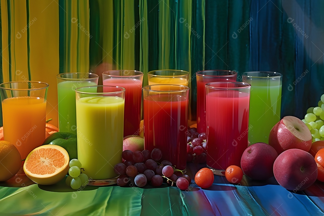 Copos De Suco De Frutas