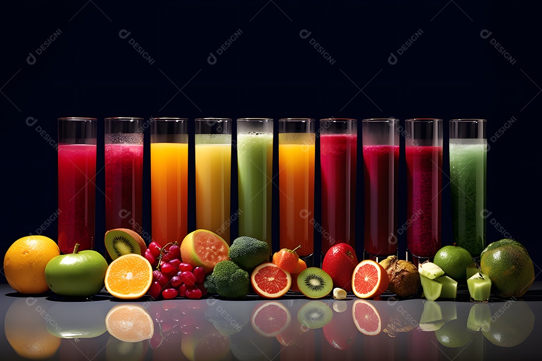 Copos De Suco De Frutas