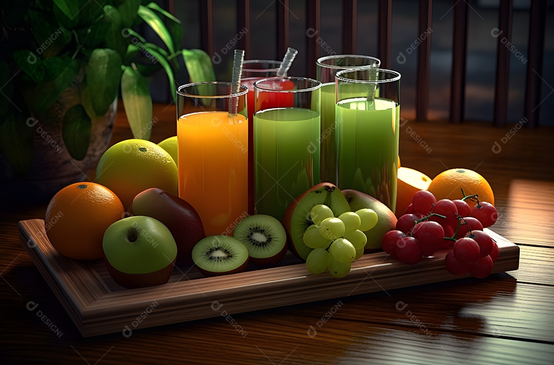 Copos De Suco De Frutas