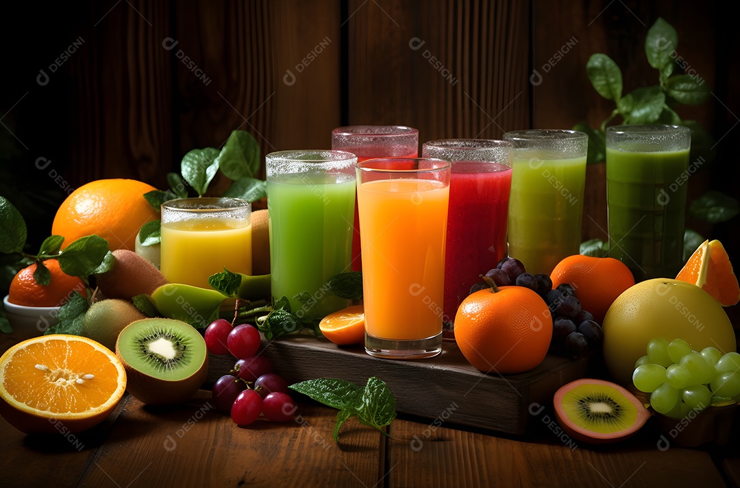 Copos De Suco De Frutas