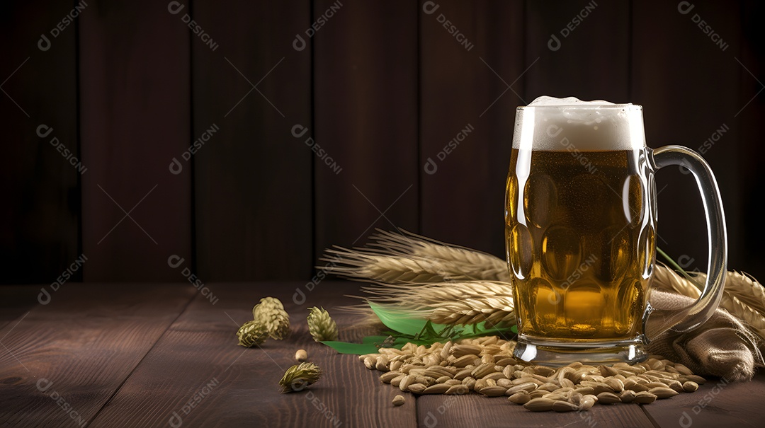 Copo De Cerveja Com Trigo e Cevada