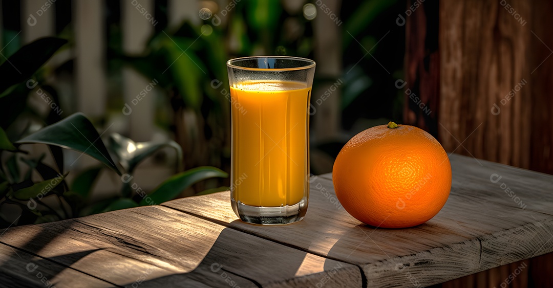 Copo De Suco e Laranja