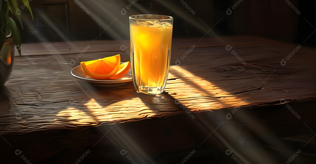 Copo De Suco e Laranja