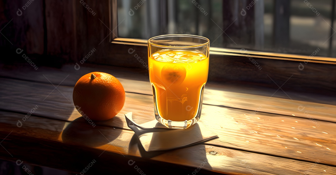 Copo De Suco e Laranja