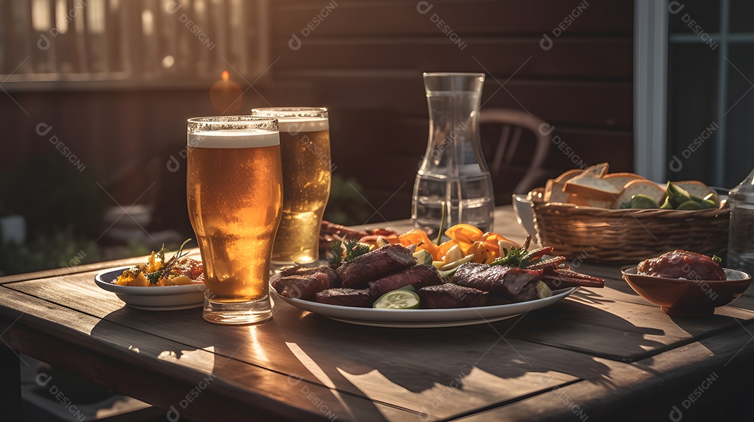 Copo De Cerveja Fruta e Pão