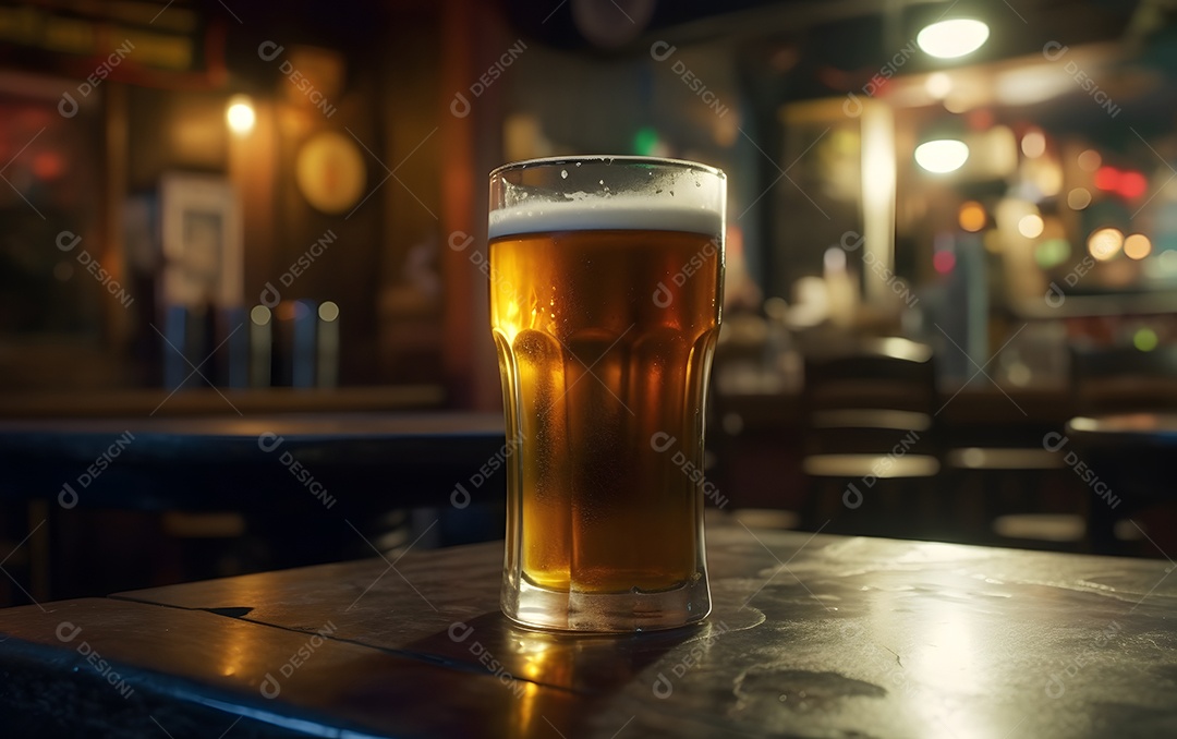 Copo De Cerveja Sobre A Mesa