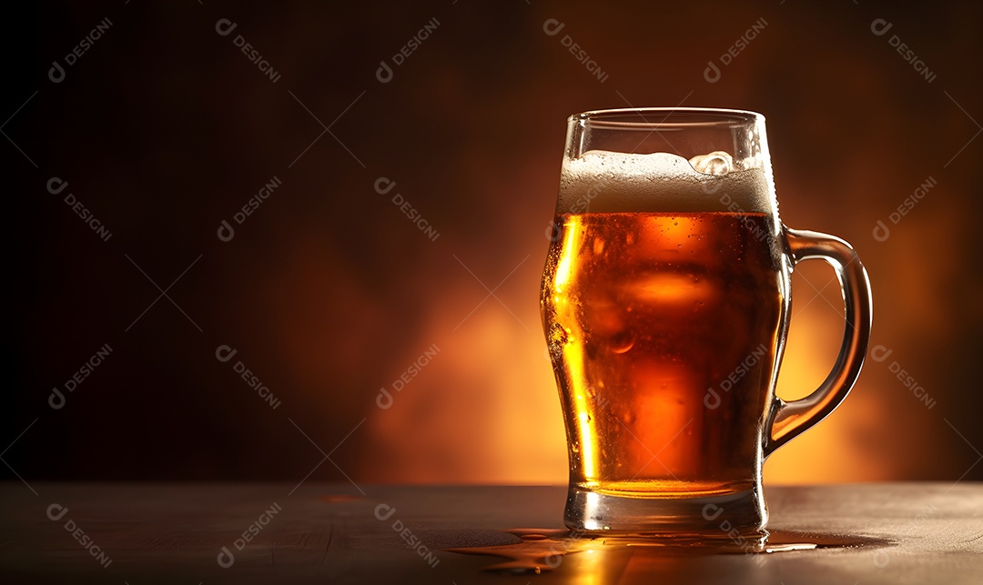 Copo De Cerveja Sobre A Mesa