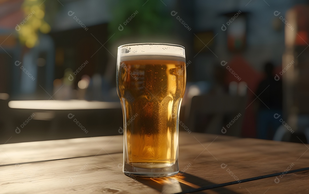 Copo De Cerveja Encima De Balcão