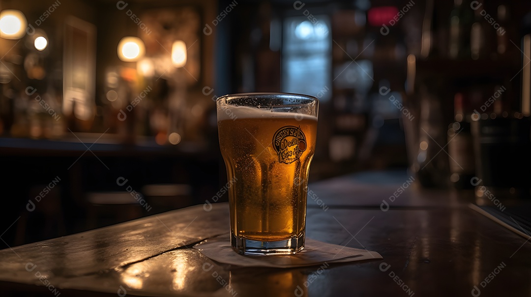 Copo De Cerveja Em Balcão