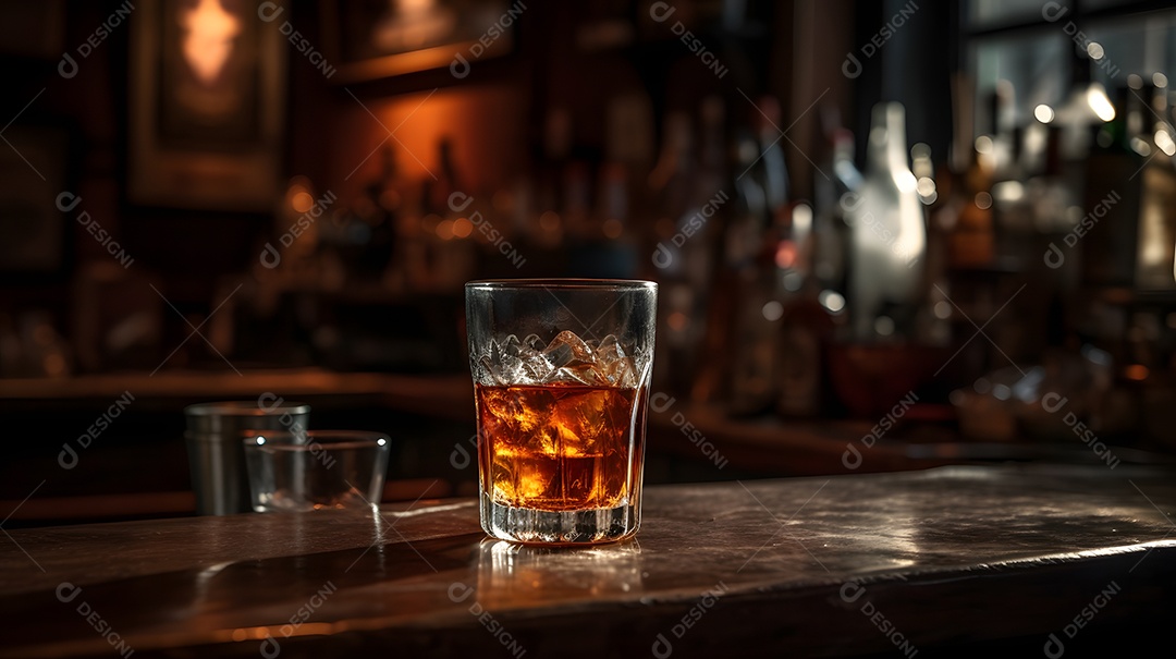 Copo De Cerveja Em Balcão