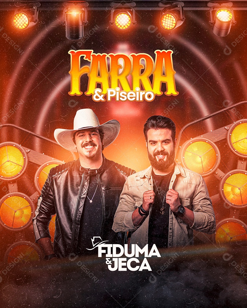 Flyer Farra e Piseiro Fiduma & Jeca Social Media PSD Editável