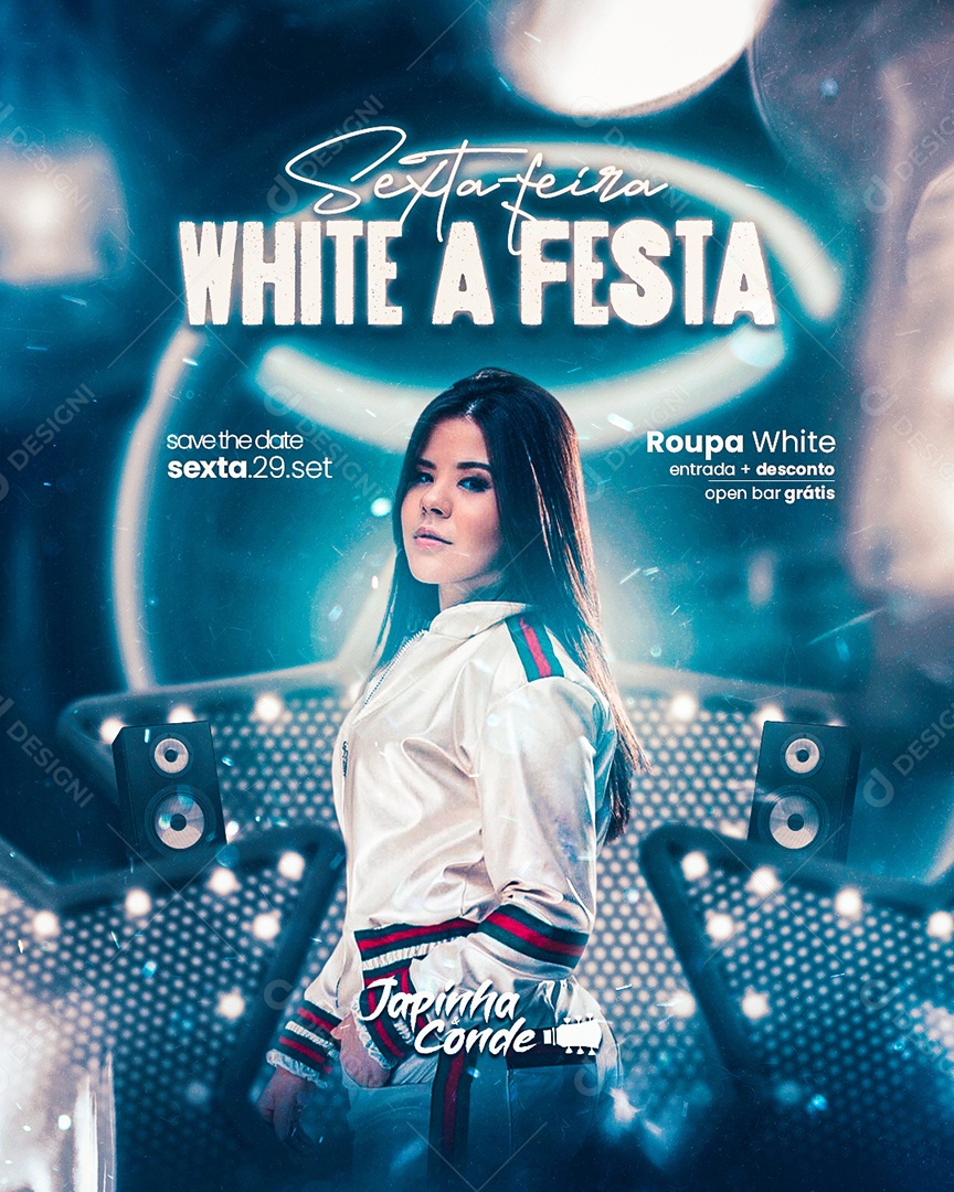 Flyer Sexta Feira Whit A Festa Japinha Conde Social Media PSD Editável