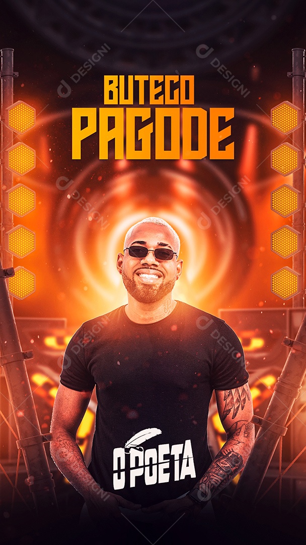 Flyer Buteco Pagode O Poeta Story Social Media PSD Editável