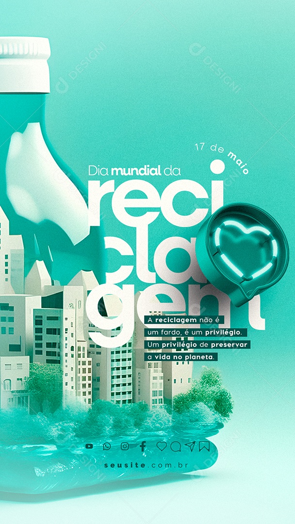 Story A Reciclagem Não é Um Fardo Dia Mundial Da Reciclagem Social Media PSD Editável