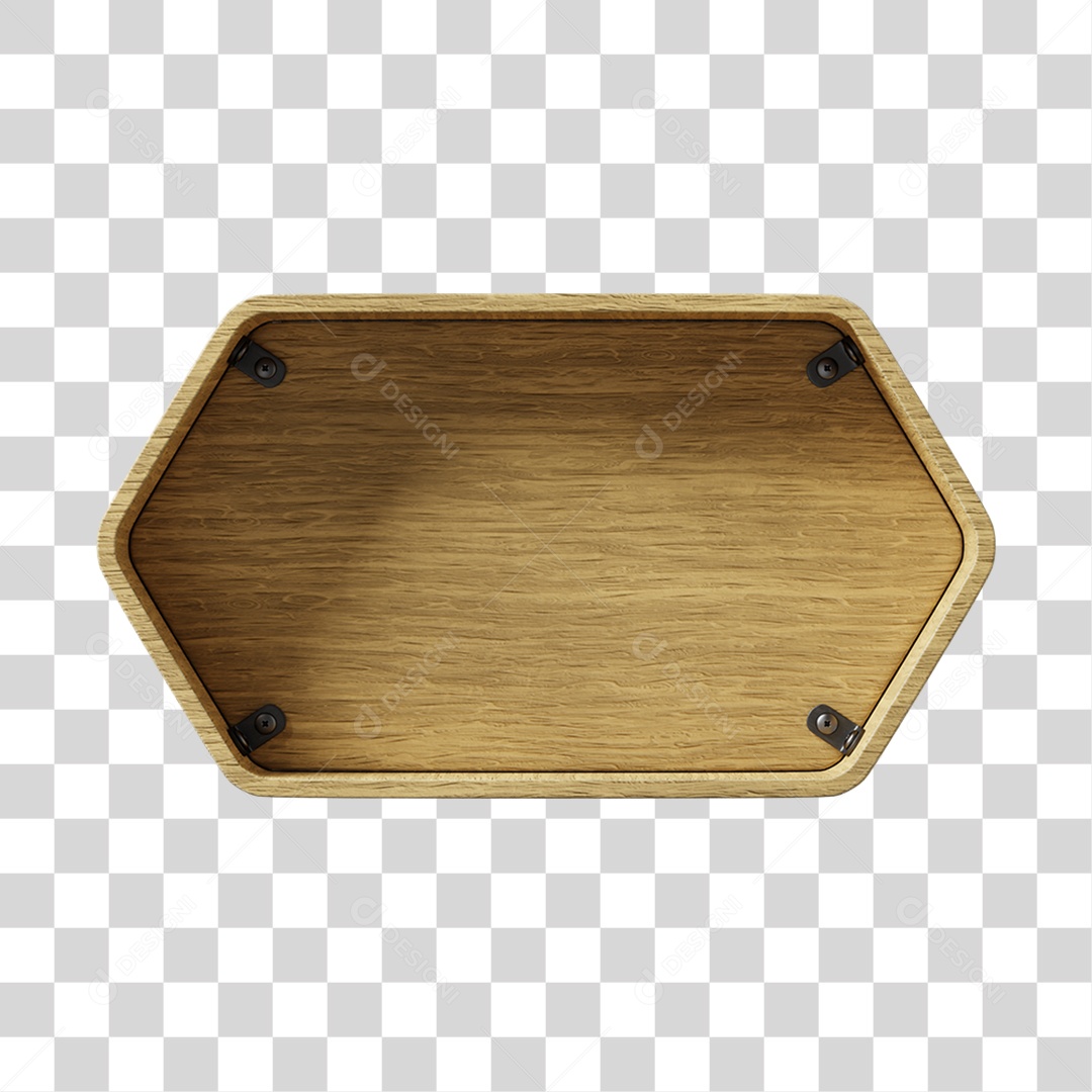 Elemento 3D De Madeira Para Composição PNG Transparente