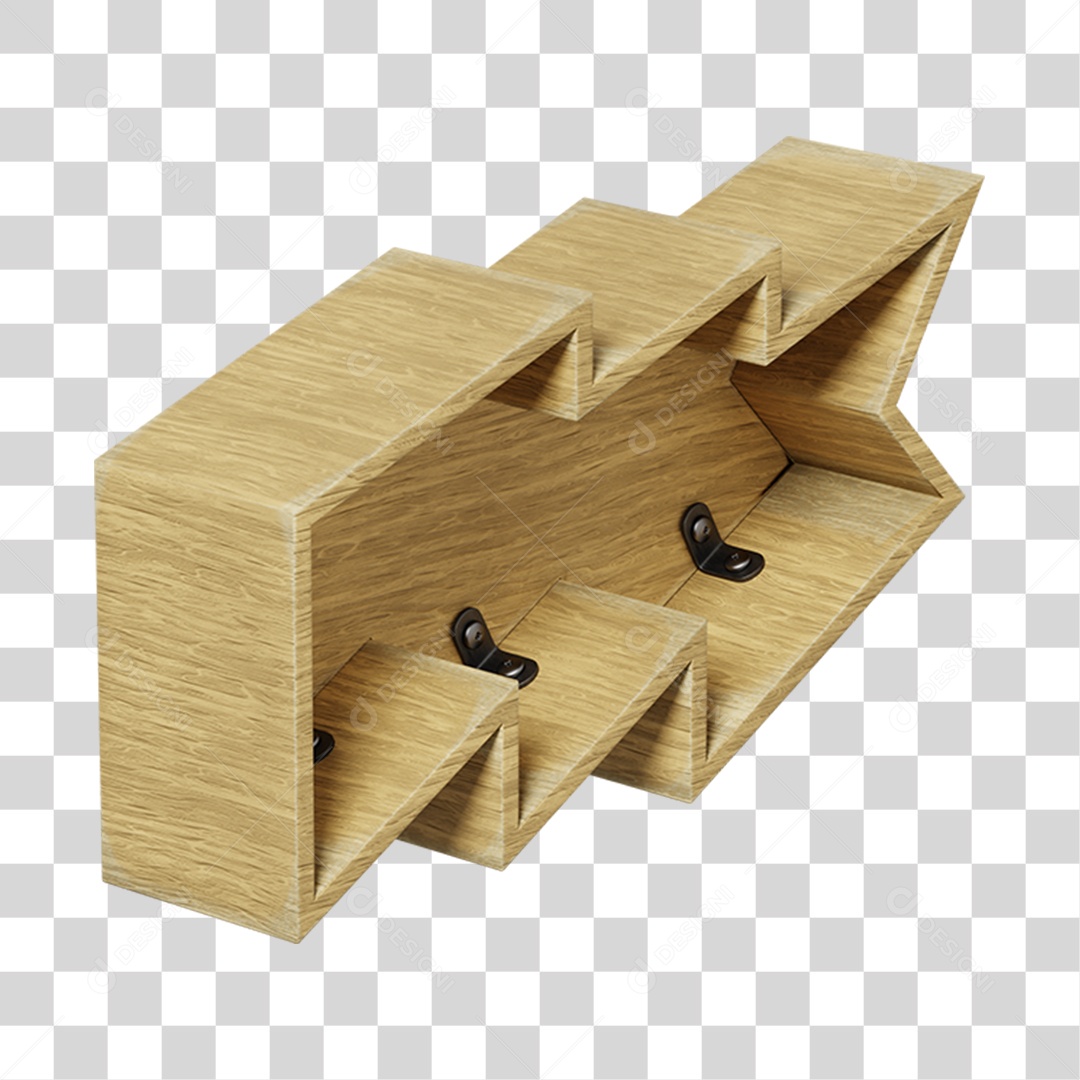 Elemento 3D De Madeira Para Composição PNG Transparente