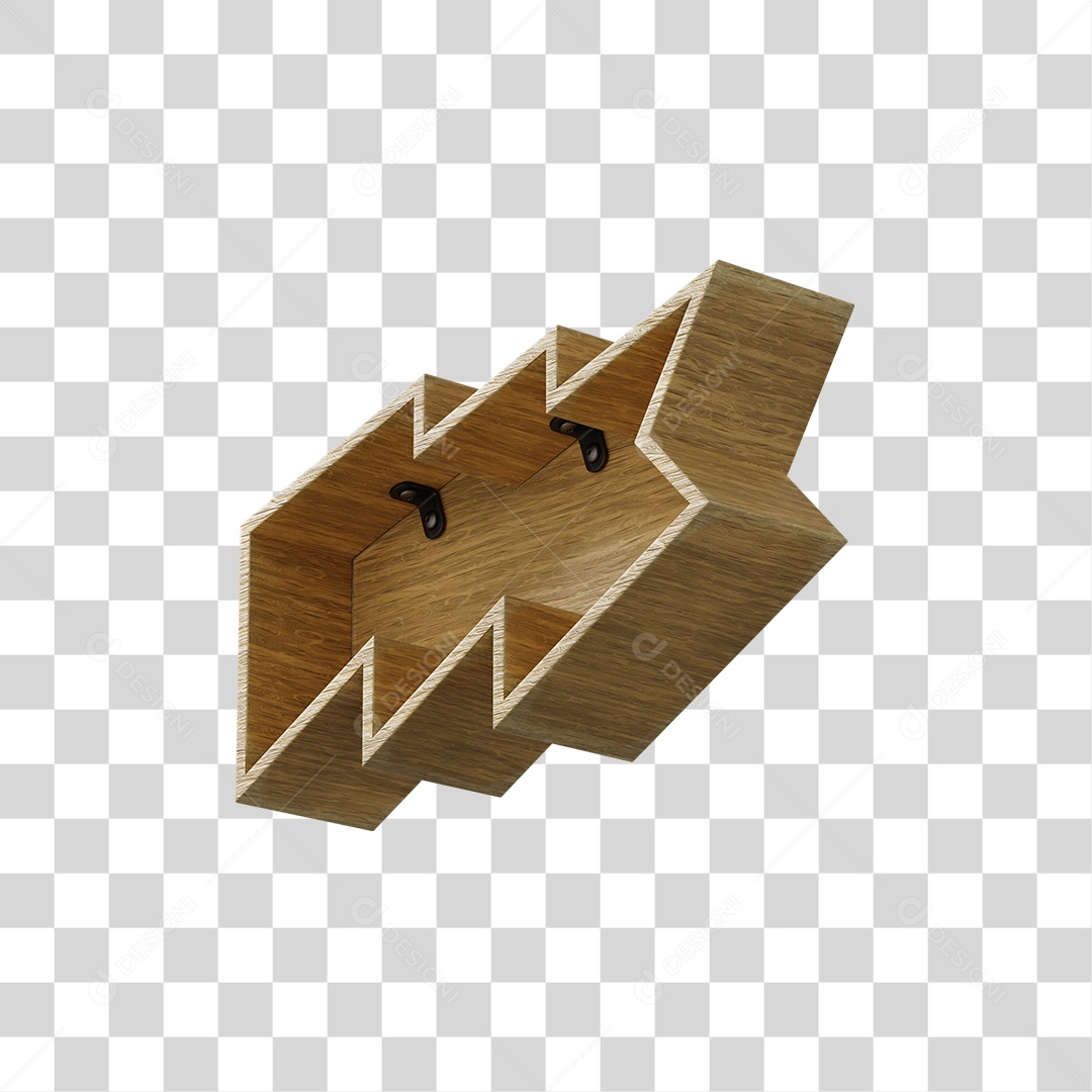 Objeto De Madeira Elemento 3D Para Composição PNG Transparente