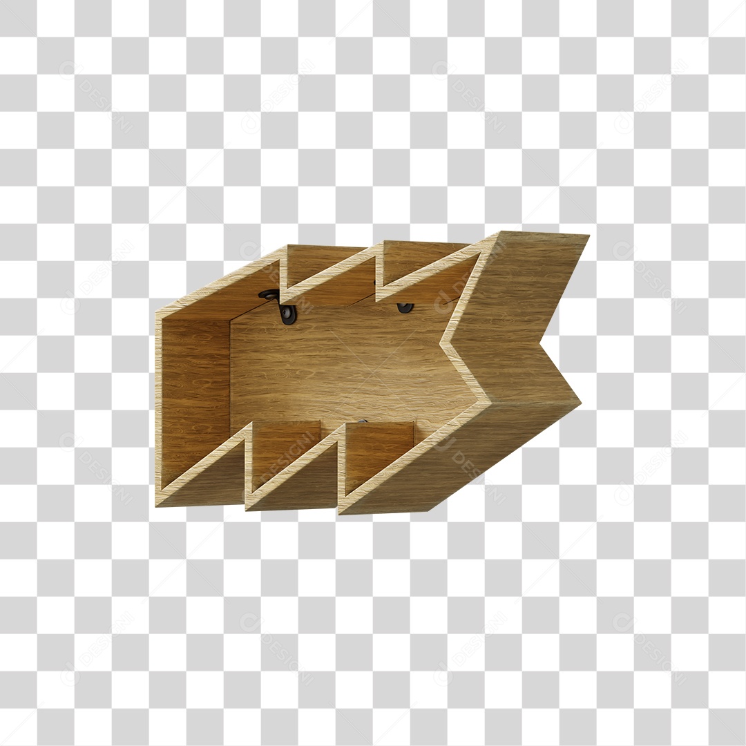 Objeto De Madeira Elemento 3D Para Composição PNG Transparente