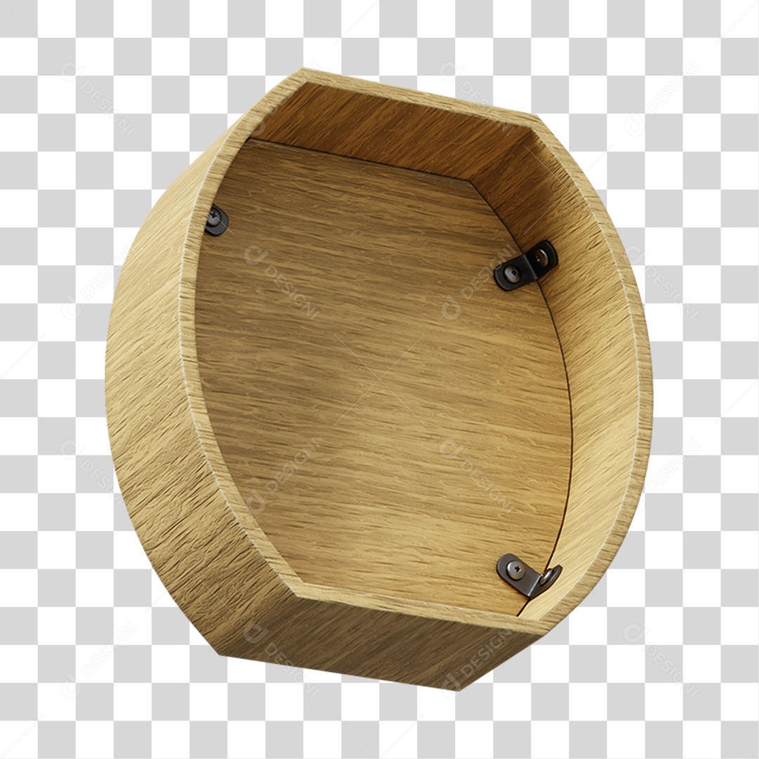 3D Wood Element For Transparent PNG Composition