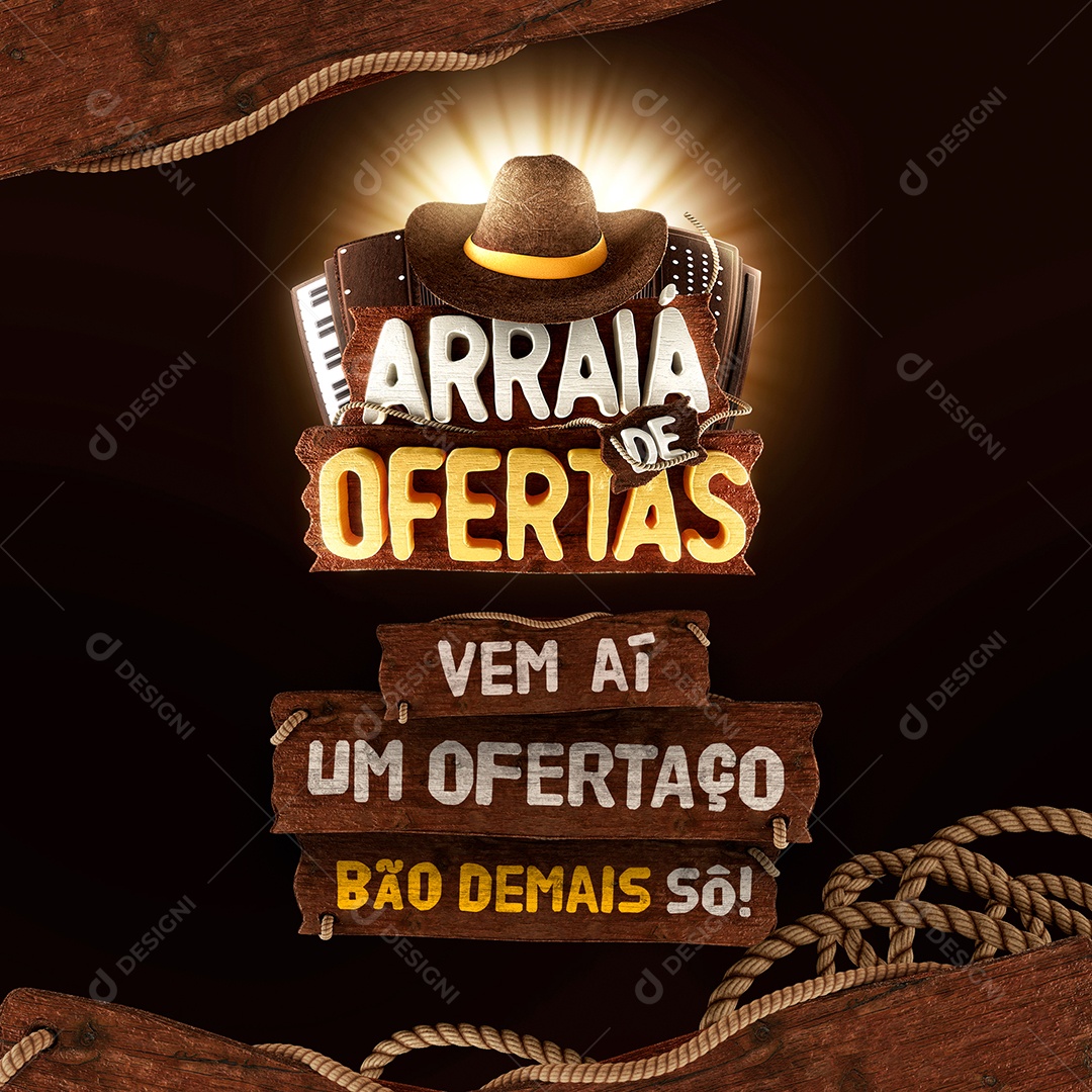 Ofertas De Arraiá Vem Um Ofertaço Social Media PSD Editável