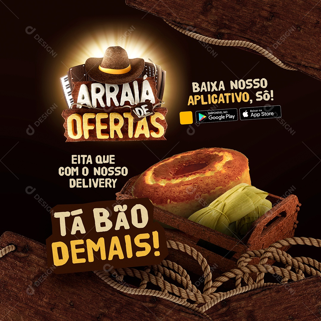 Ofertas De Arraiá Delivery Media PSD Editável