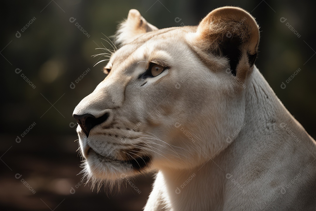 Leoa olhando para a câmera fundo bonito fundo de savana gerado por IA