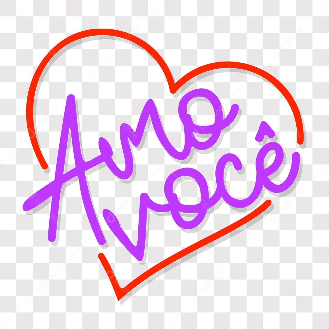 Lettering Dia Dos Namorados Amo Você EPS + PNG