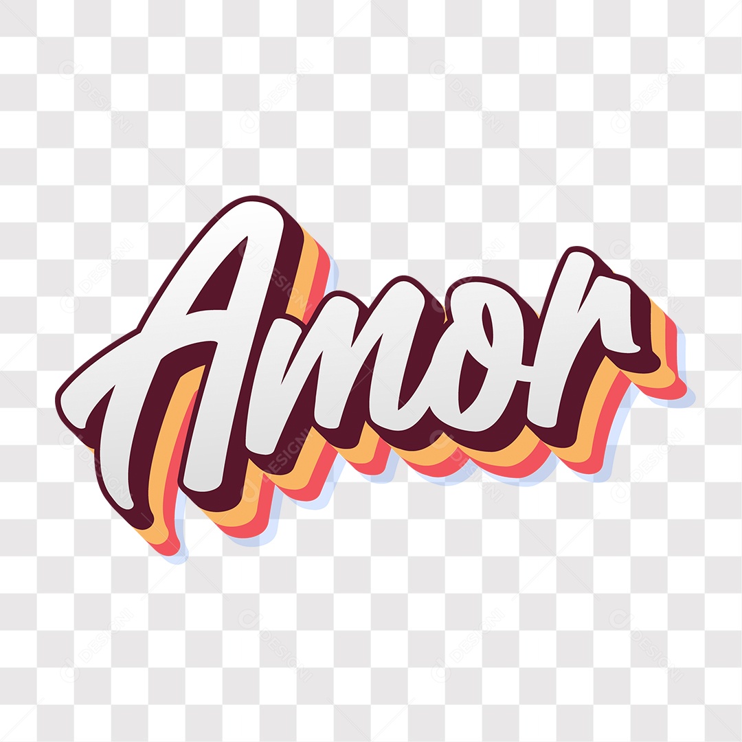 Lettering Dia Dos Namorados Amor EPS + PNG