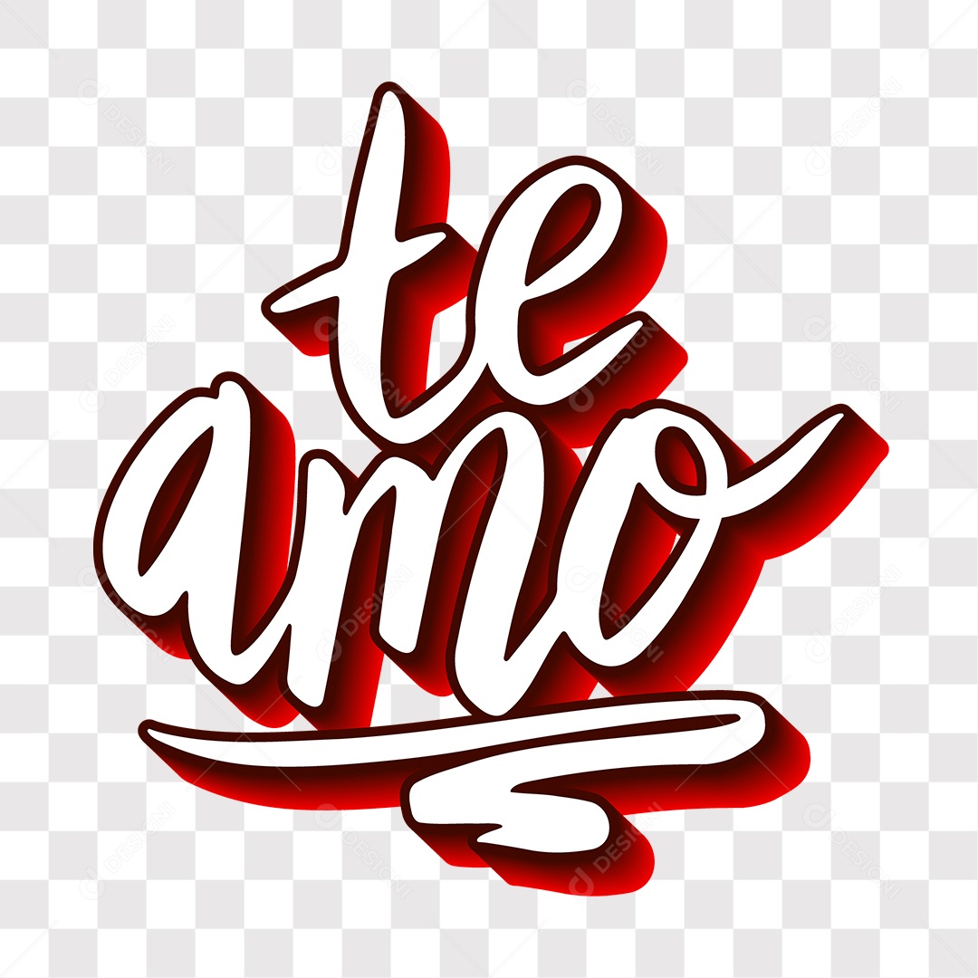 Lettering Dia Dos Namorados Te Amo EPS + PNG
