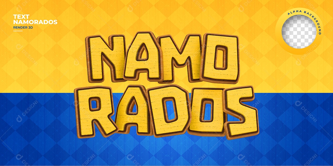 Texto 3D Namorados Para Composição PSD